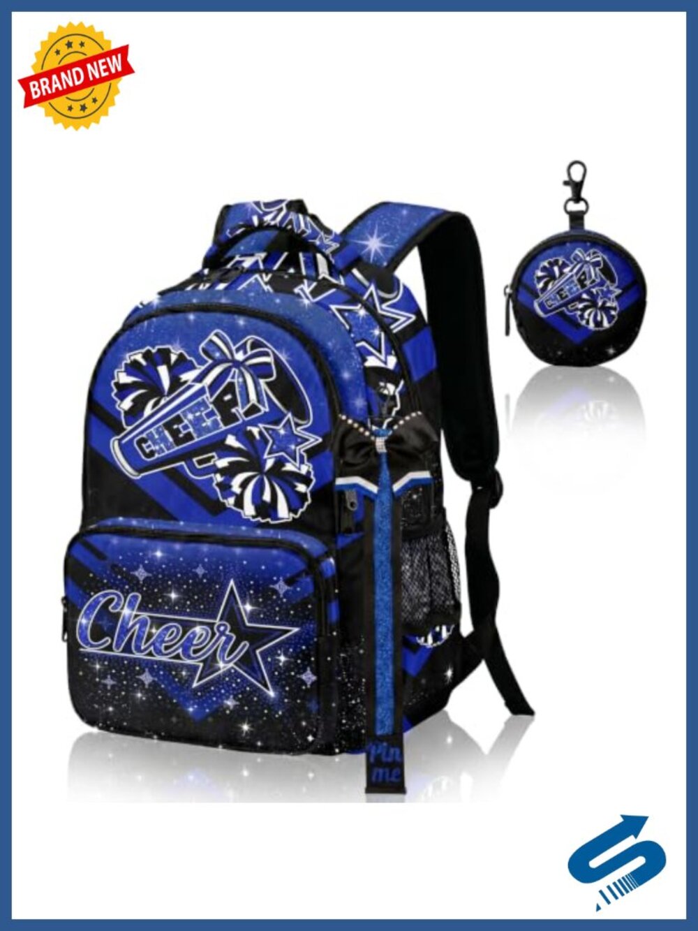 Cheer Backpack for Women, Cheerleading Backpack with Coin Purse, Water